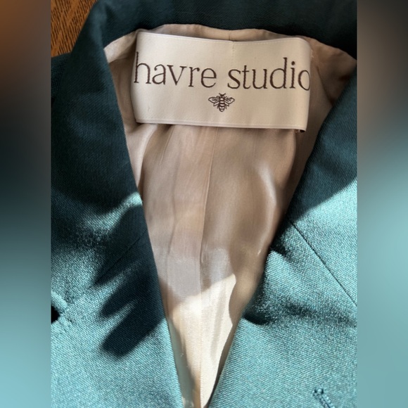 Vintage HAVRE STUDIO Green cropped blazer & skirt Set - Picture 5 of 9